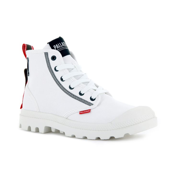 Palladium Pampa Dare 2 Survive Women's Boots White | UK A568-GXZ